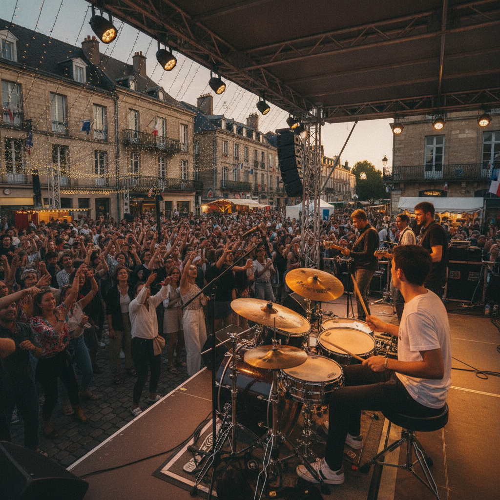 Élèves sur scène lors de la Fête de la Musique